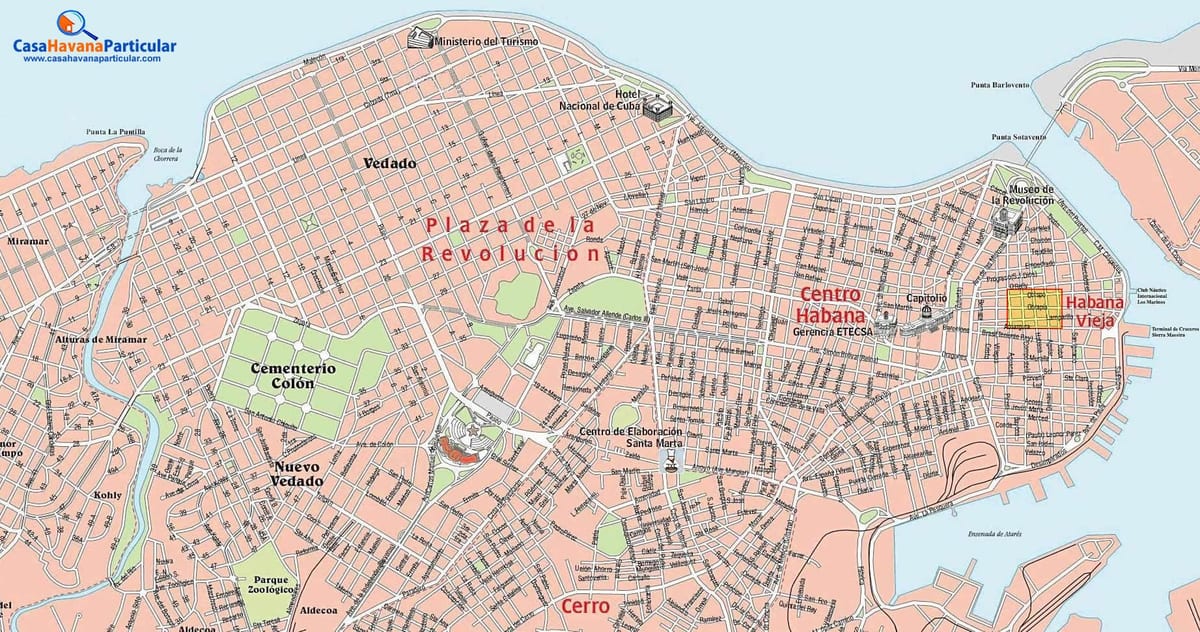 гудамжны газрын зураг нь хуучин, Havana Куба