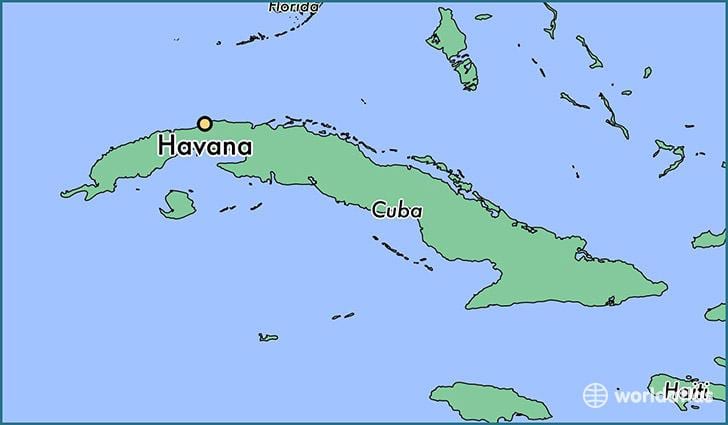 Havana Куба газрын зураг дээр
